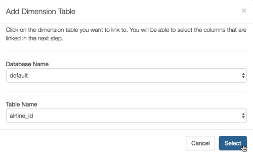 Selecting a table for a join