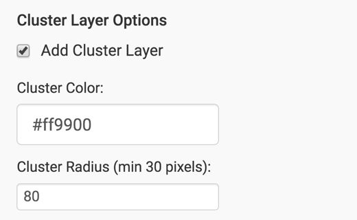 cluster layer options