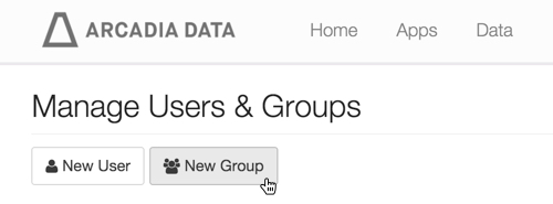 In Manage Users & Groups page, clicking the New Group button
