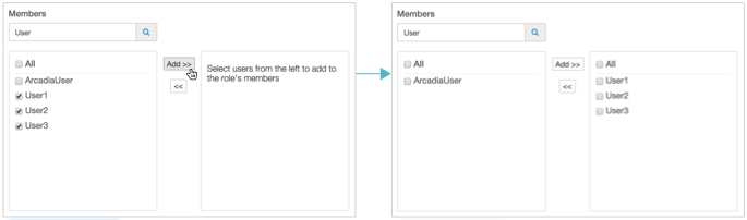Using Search to Assign the User to Role Members