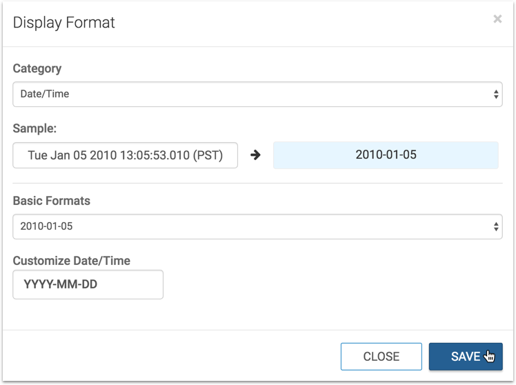 display format in Date/Time mode