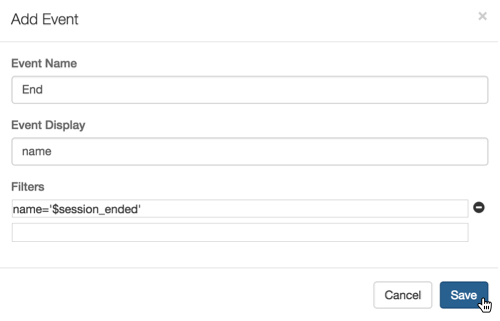 Add Event modal for cloned segment