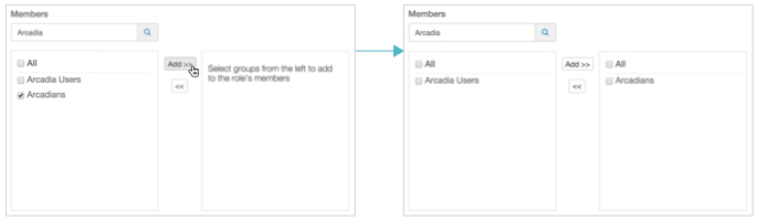 Using Search to Assign the Group to Role Members