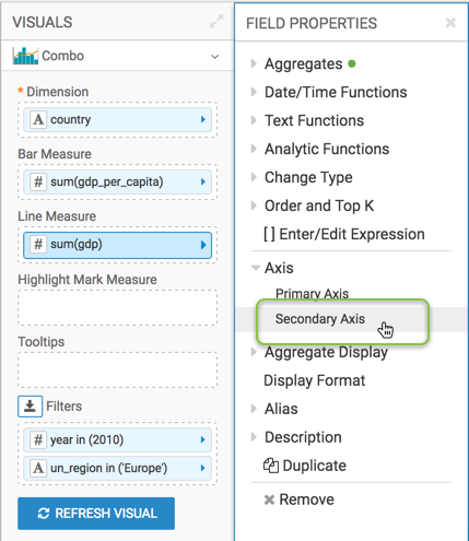 Applying Secondary Axis