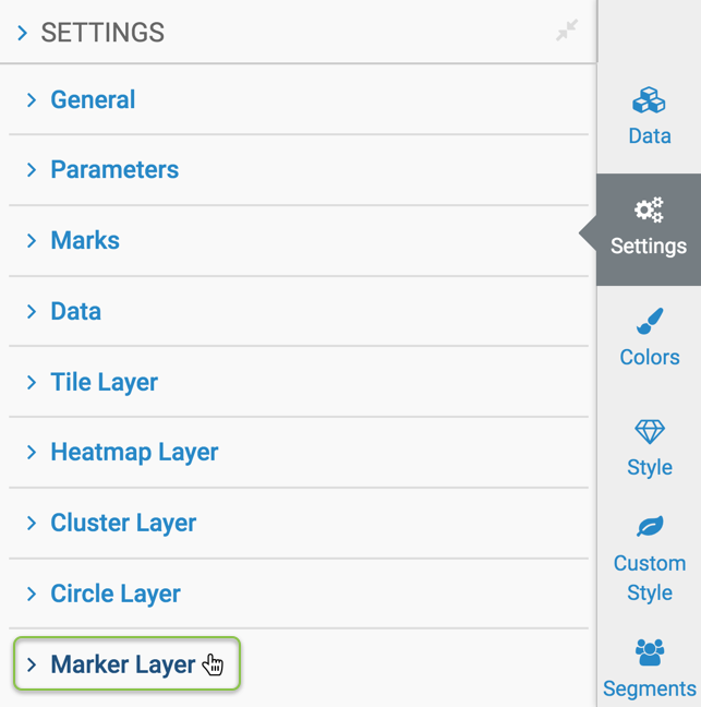 marker layer settings