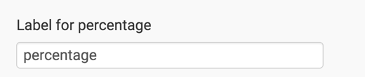 Specify percentage label