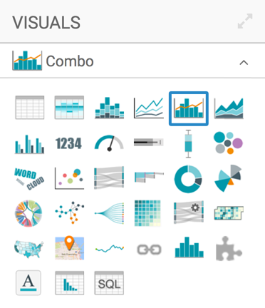 selecting combo chart type