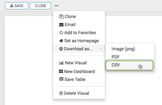 Download as csv