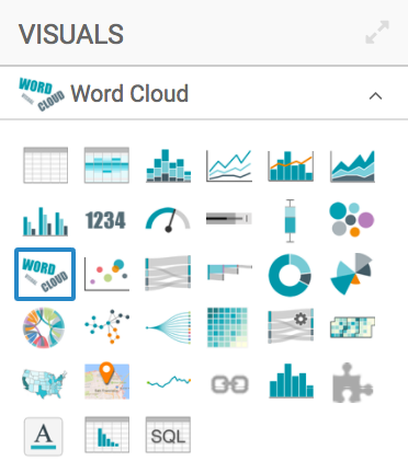 selecting word cloud chart type