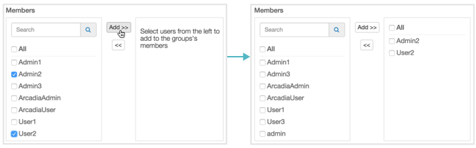 Using Simple Select to Assign Users to a Group, in New Group and Edit Group Modals