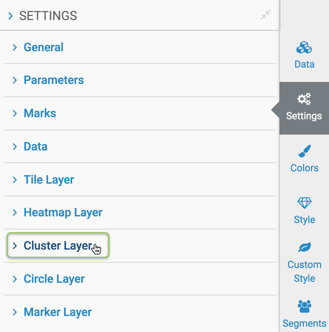 cluster layer settings