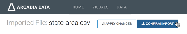 Confirming data file import