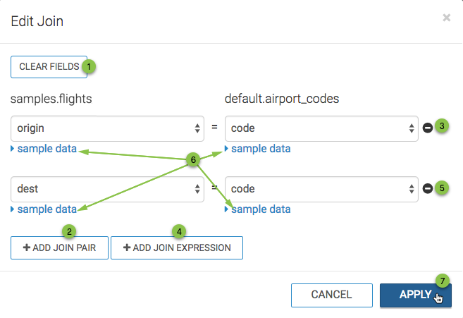 Edit Column Connections Interface