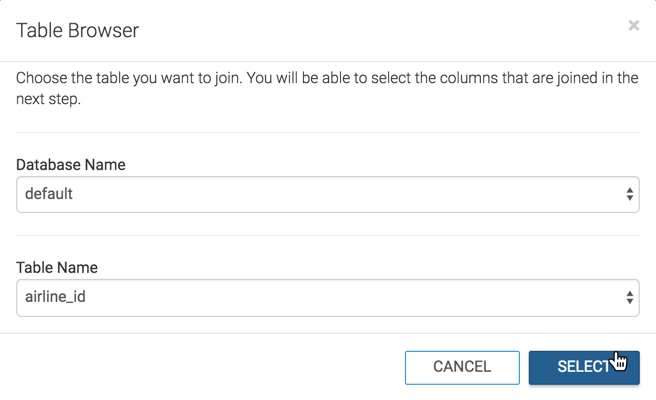 Selecting a table for a join