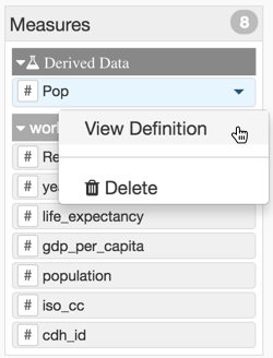 selecting the View Definition option