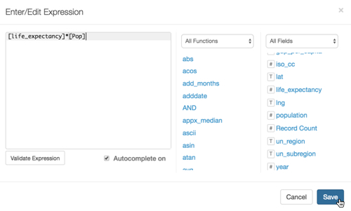 editing expression to define other derived data