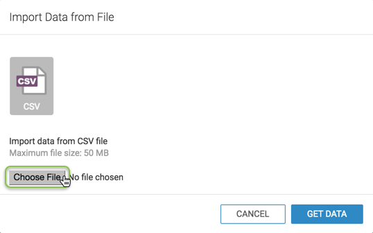 Import Data from File window