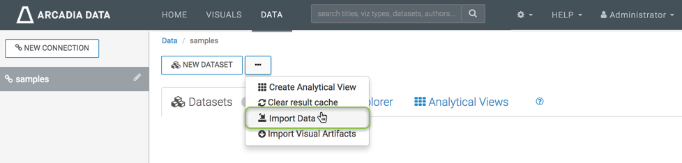 Import Data button