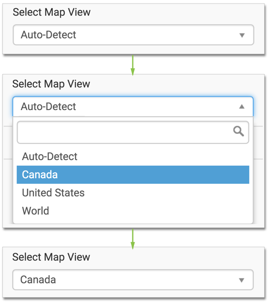 Changing Map View to Canada