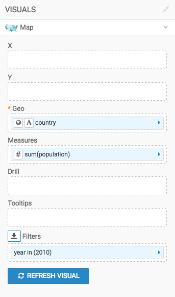 populating the shelves from the available fields