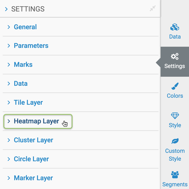 heatmap layer settings