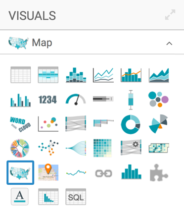 selecting map chart type