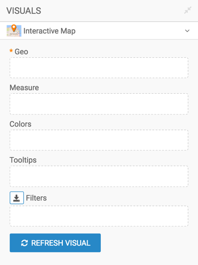 shelves of interactive map visual type