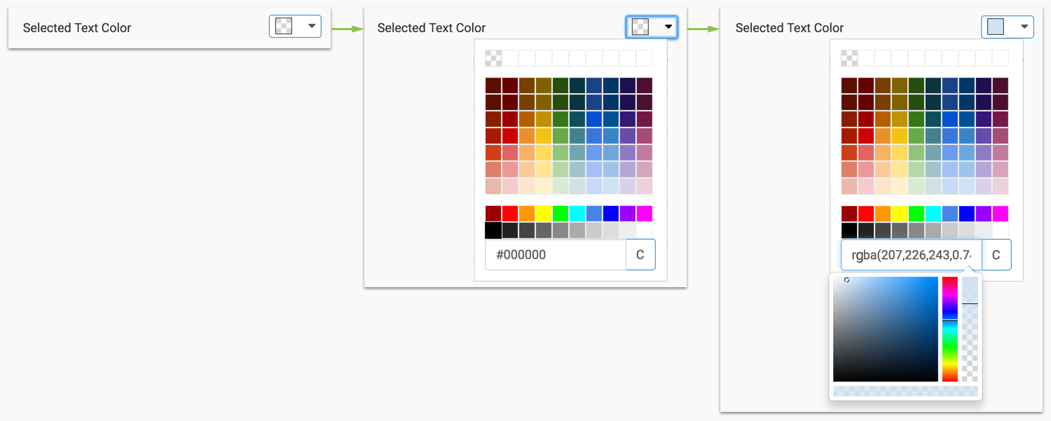 change filter selected text color