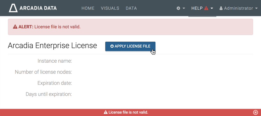 Applying license file