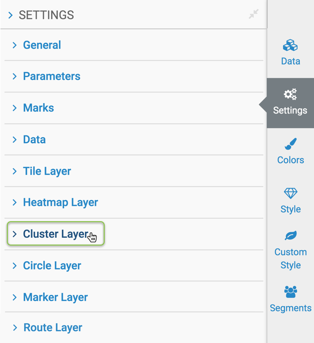 cluster layer settings