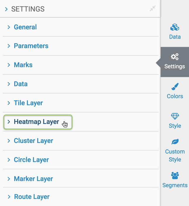 heatmap layer settings