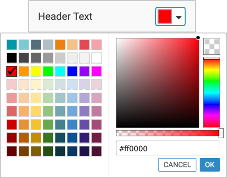 Table 'Header Text' color option