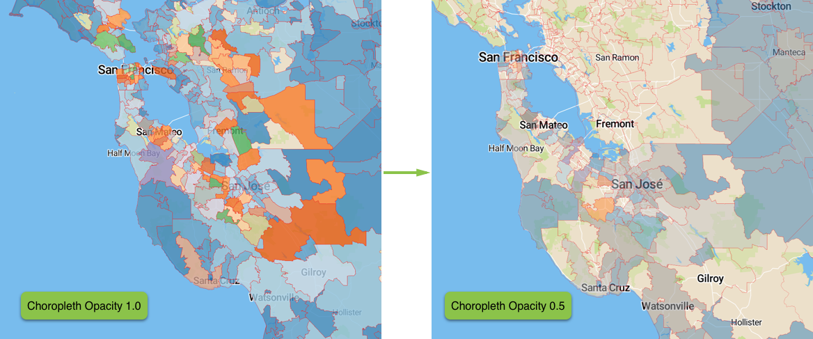 Mapbox Choropleth Opacity Comparison