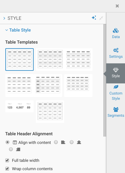adding style to large table