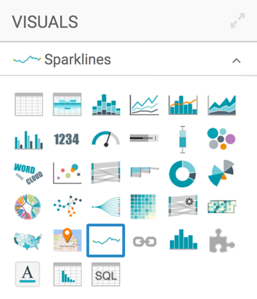 selecting sparklines chart type