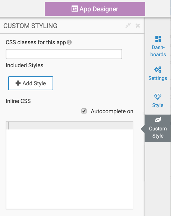 Custom Style options for apps