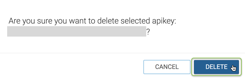 confirm API Key delete
