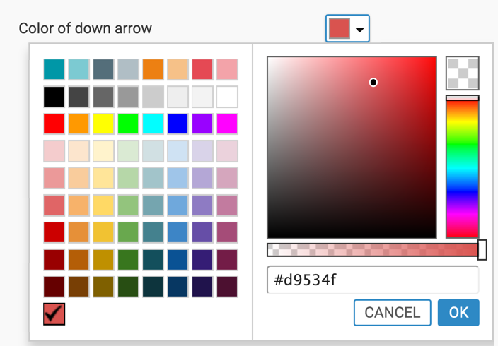 changing the color of the down arrow