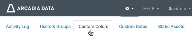 returning to the Custom Colors interface