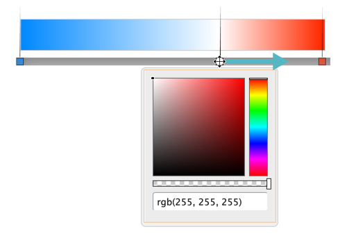 changing the position of the middle color on gradients