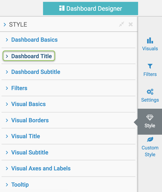 Styling the title of a dashboard