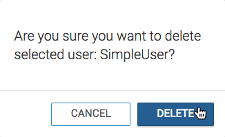 Delete User Confirmation