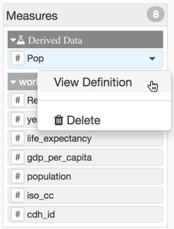 checking the definition of the derived data