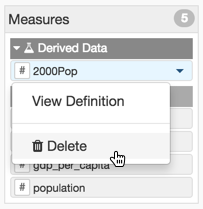 deleting derived data definitions