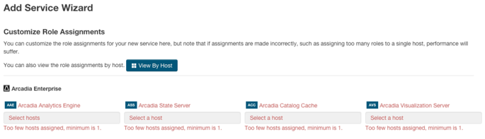 Cloudera Manager Add Service Wizard: Customize Role Assignments