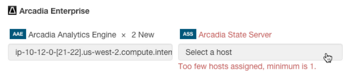 Cloudera Manager Add Service Wizard: Hosts for Arcadia State Server