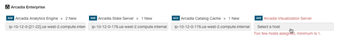 Cloudera Manager Add Service Wizard: Hosts for Arcadia Visualization Server