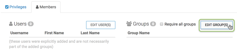 Adding groups to role membership