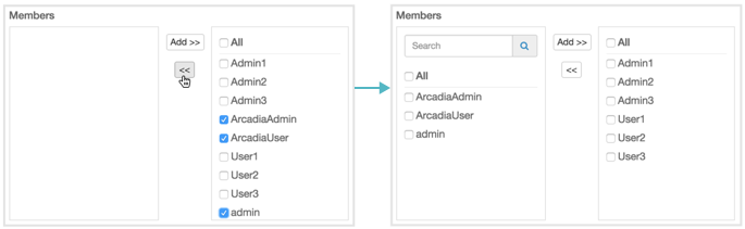 Removing Users from Groups, in New Group and Edit Group Modals