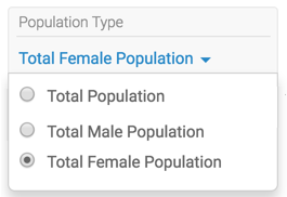 selecting the Population Type filter